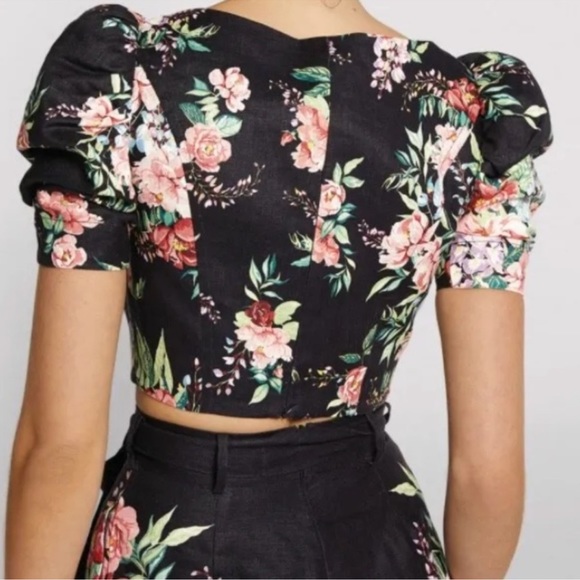 ZIMMERMANN Bellitude Tuck Floral-Print Linen Set Top Zimm Sz 1 /Bottom Zimm Sz 2 - Picture 7 of 16